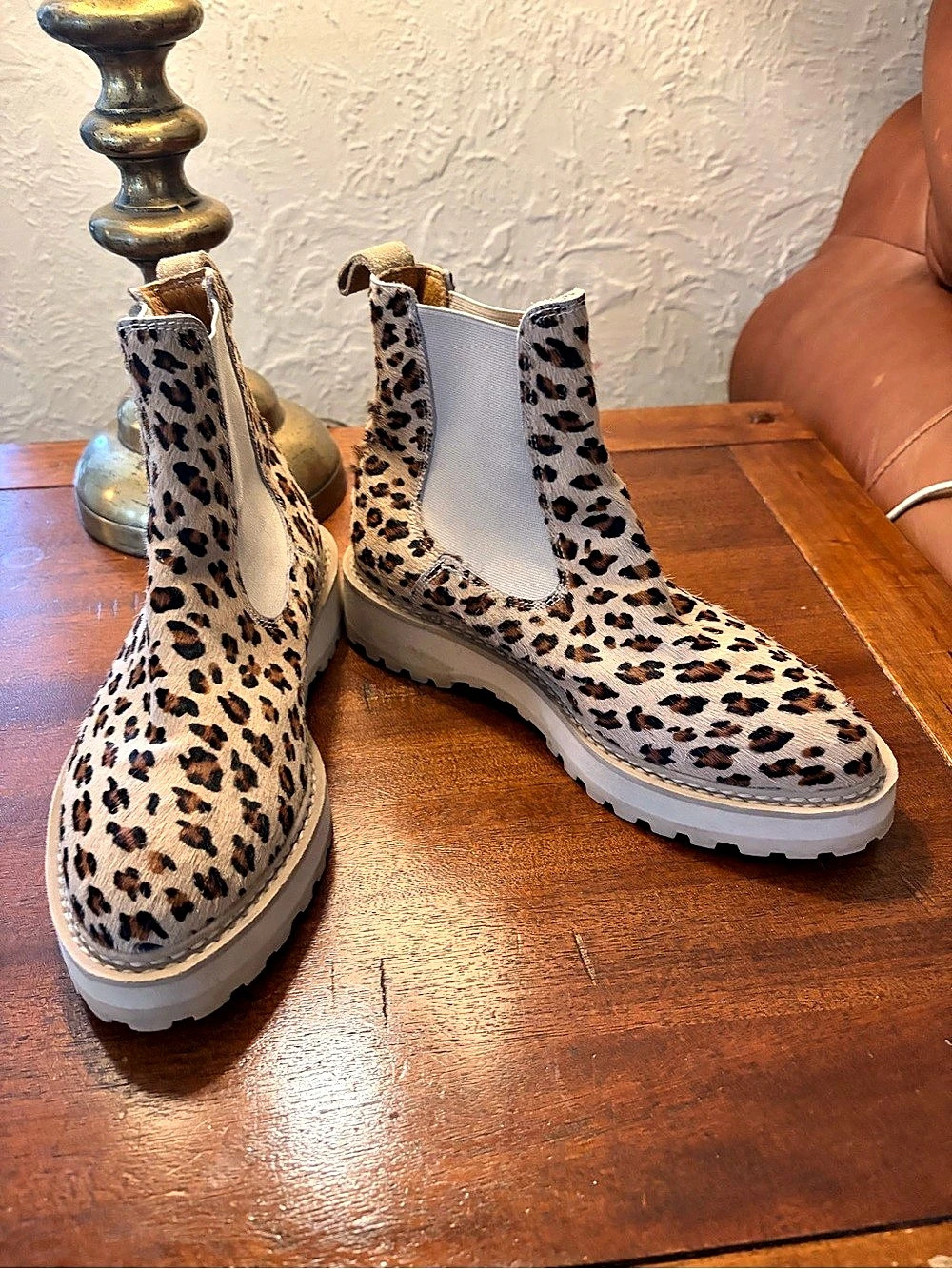 Diemme Leopard Print Chelsea Ankle Boots woman’s 37